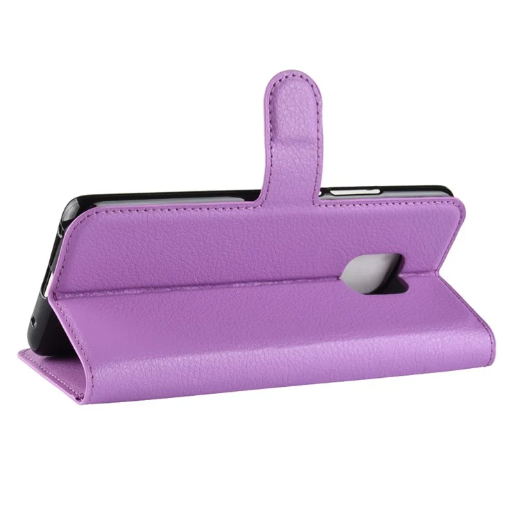 Litchi Texture Wallet Leather Case with Stand for Huawei Mate 20 Pro - Purple-Cellmalls