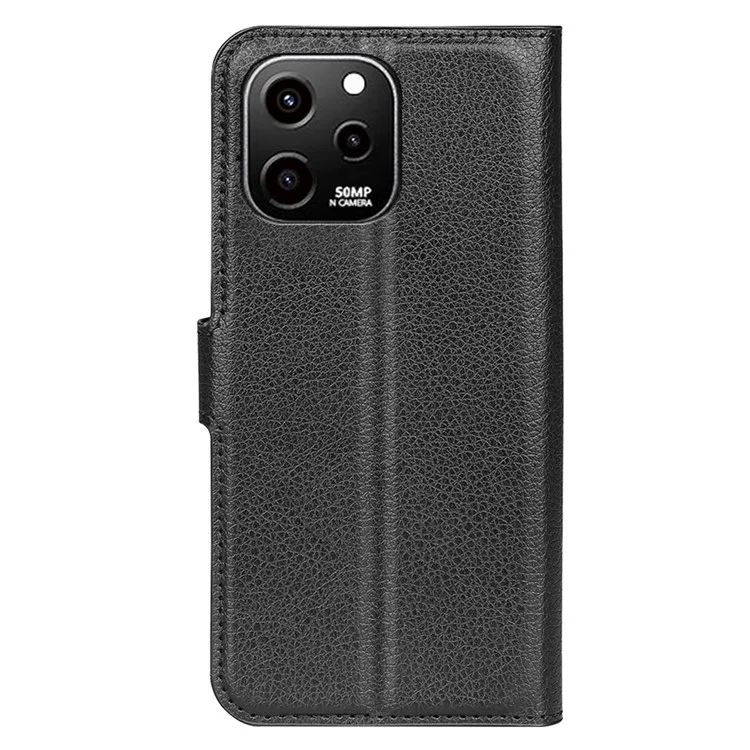 For Huawei nova Y61 4G Full Protection Flip Phone Case Litchi Texture PU Leather Stand Wallet Phone Cover - Black-Cellmalls