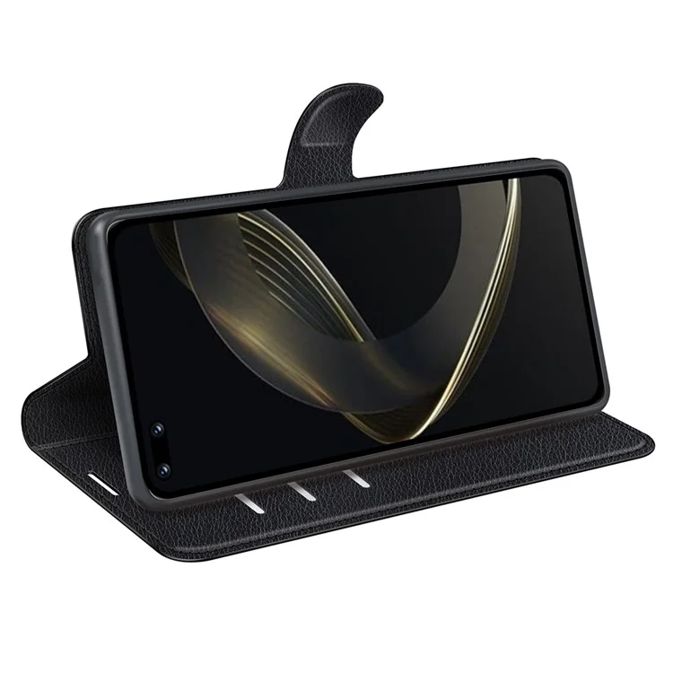 For Huawei nova 11 Pro / nova 11 Ultra Dustproof Phone Cover TPU + PU Leather Litchi Texture Phone Stand Case Wallet - Black-Cellmalls