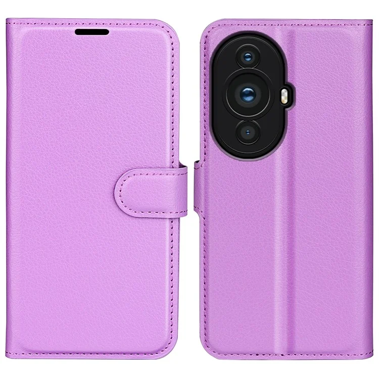 For Huawei nova 11 Pro / nova 11 Ultra Dustproof Phone Cover TPU + PU Leather Litchi Texture Phone Stand Case Wallet - Black-Cellmalls