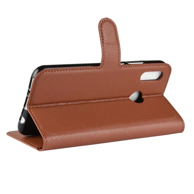 Litchi Skin Leather Wallet Shell Case for Huawei nova 3 - Brown-Cellmalls