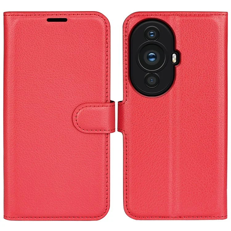 For Huawei nova 11 Pro / nova 11 Ultra Dustproof Phone Cover TPU + PU Leather Litchi Texture Phone Stand Case Wallet - Black-Cellmalls