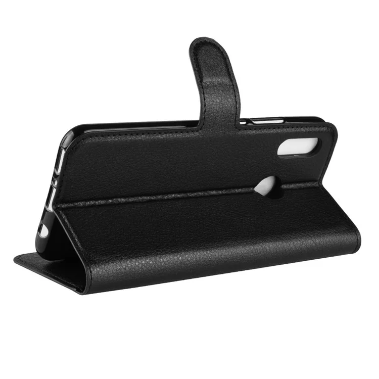 Litchi Texture Wallet Stand Leather Phone Case for Huawei nova 3i / P Smart+ - Black-Cellmalls