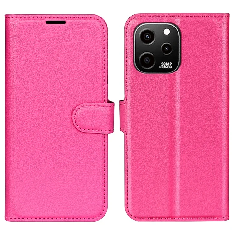 For Huawei nova Y61 4G Full Protection Flip Phone Case Litchi Texture PU Leather Stand Wallet Phone Cover - Black-Cellmalls