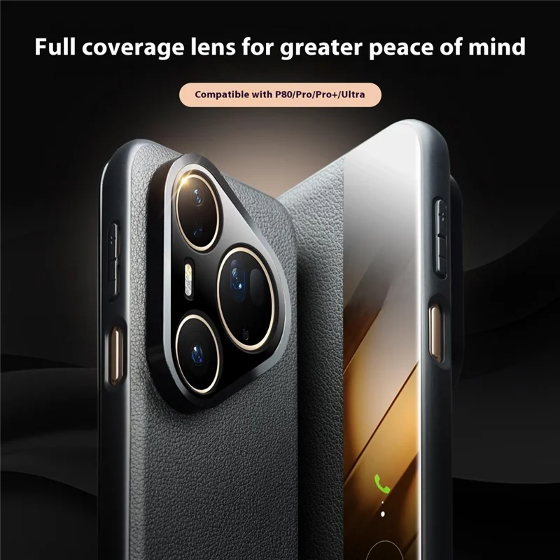 QIALINO For Huawei Pura 80 Ultra Case Window View Auto Wake / Sleep Genuine Cow Leather Flip Phone Cover - Black-Cellmalls