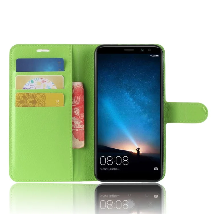 For Huawei nova 2i / Maimang 6 / Mate 10 Lite Litchi Skin Magnetic Leather Wallet Stand Case - Green-Cellmalls