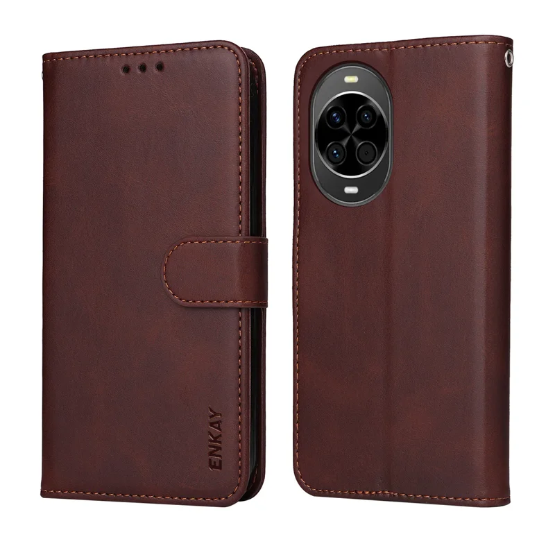 For Huawei nova 14 5G PU Leather Wallet Case ENKAY HAT PRINCE Phone Stand Cover with Tempered Glass - Pink-Cellmalls