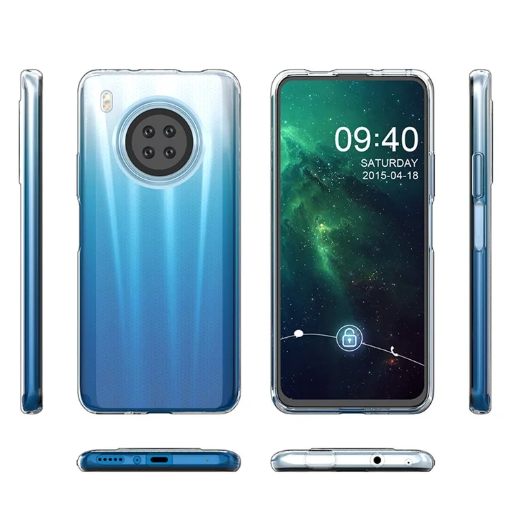 Non-Yellowing Mobile Phone Case For Huawei Y9a Anti-Drop Transparent Soft TPU Phone Back Cover-Cellmalls