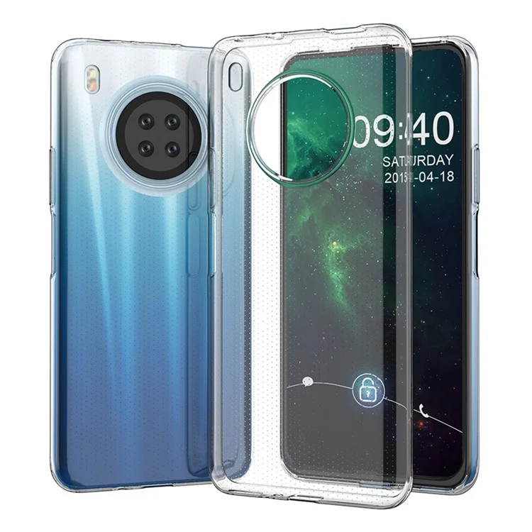 Non-Yellowing Mobile Phone Case For Huawei Y9a Anti-Drop Transparent Soft TPU Phone Back Cover-Cellmalls