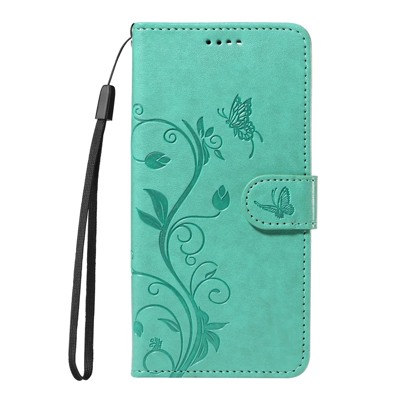 For Huawei Pura 80 Pro+ / Huawei Pura 80 Pro PU Leather Cases Flower Pattern Wallet Stand Phone Cover with Strap - Green-Cellmalls