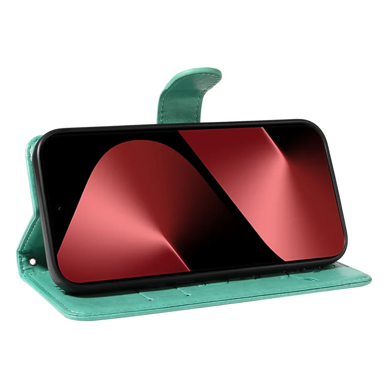 For Huawei Pura 80 Pro+ / Huawei Pura 80 Pro PU Leather Cases Flower Pattern Wallet Stand Phone Cover with Strap - Green-Cellmalls