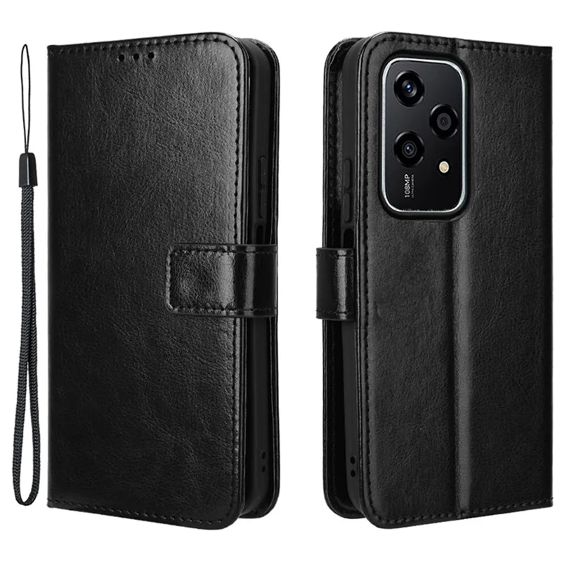 For Honor 200 Lite Case Leather Wallet Phone Cover Mobile Accessories Wholesale Supplier - Black-Cellmalls