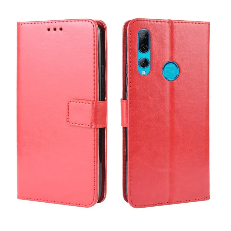 Crazy Horse Leather Wallet Case for Huawei Honor 9X (Global)/ P Smart Z / Y9 Prime 2019 /Enjoy 10 Plus - Red-Cellmalls