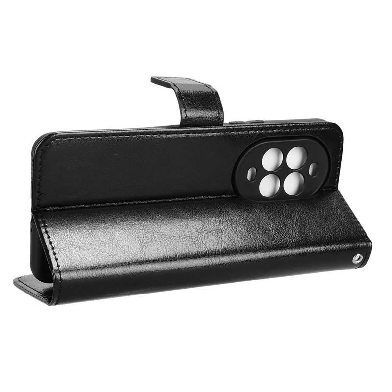 For Huawei nova 13 Pro 5G Case Crazy Horse Texture PU Leather Phone Wallet Cover - Black-Cellmalls