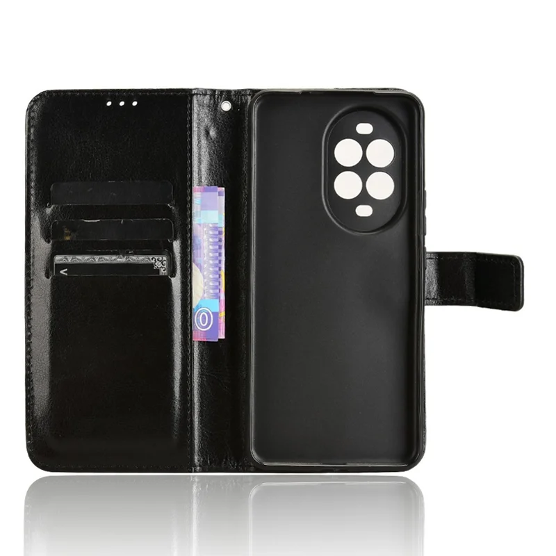 For Huawei nova 13 Pro 5G Case Crazy Horse Texture PU Leather Phone Wallet Cover - Black-Cellmalls