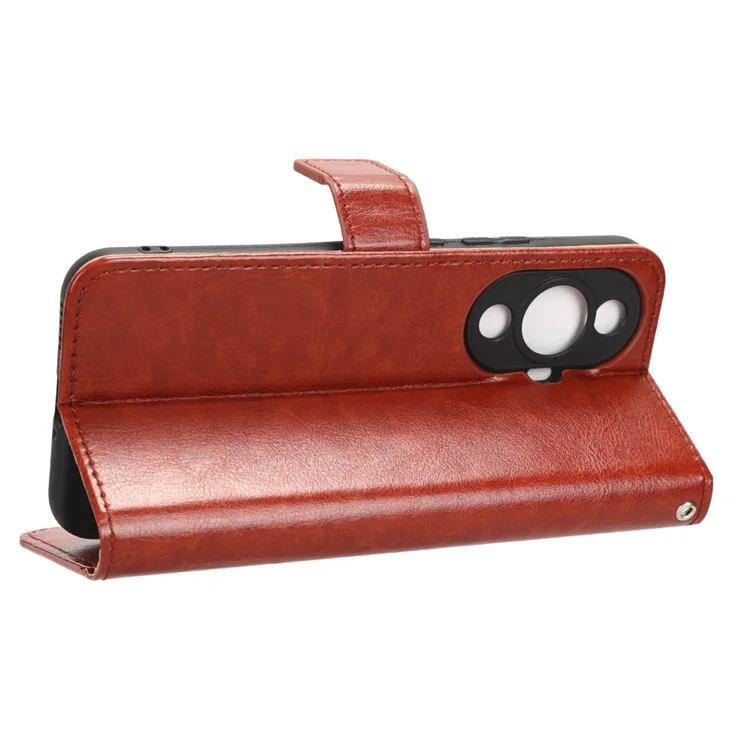 For Huawei nova 11 Pro / nova 11 Ultra Crazy Horse Texture Phone Case Stand Wallet PU Leather Flip Phone Cover - Brown-Cellmalls