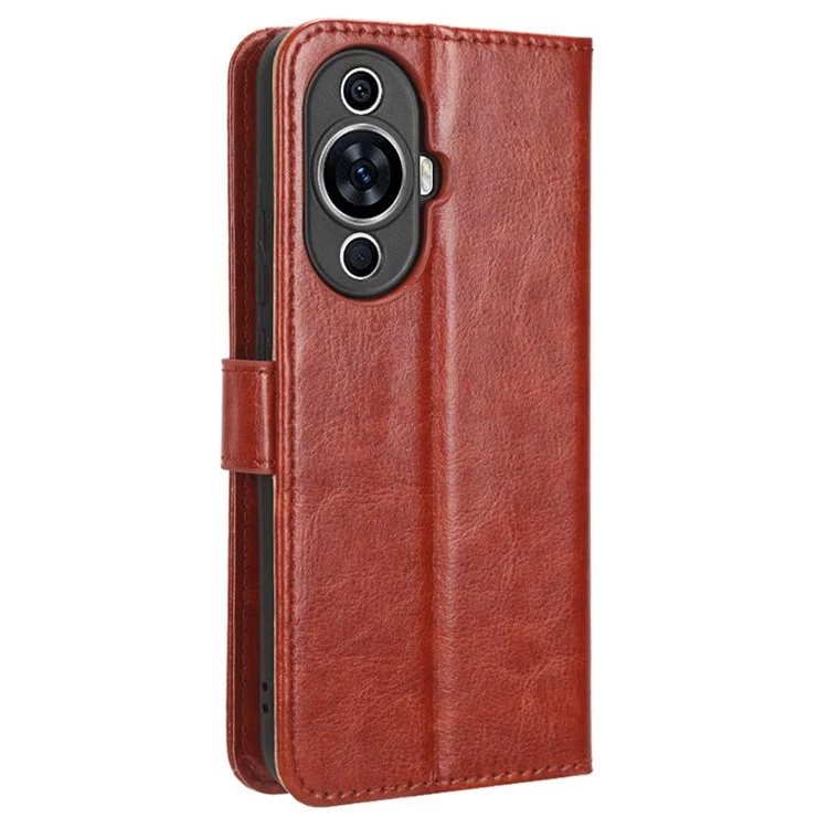 For Huawei nova 11 Pro / nova 11 Ultra Crazy Horse Texture Phone Case Stand Wallet PU Leather Flip Phone Cover - Brown-Cellmalls