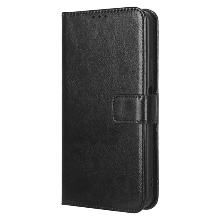 For Huawei nova 10 SE 4G Crazy Horse Texture PU Leather Full Protection Phone Case Magnetic Clasp Wallet Stand Phone Cover with Strap - Black-Cellmalls