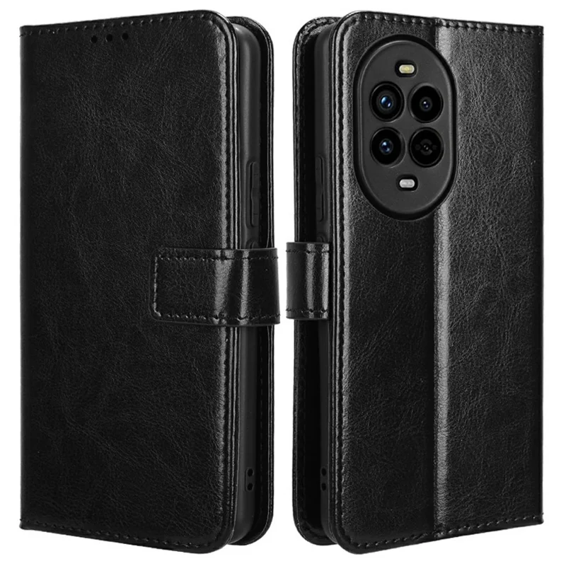 For Huawei nova 13 Pro 5G Case Crazy Horse Texture PU Leather Phone Wallet Cover - Black-Cellmalls