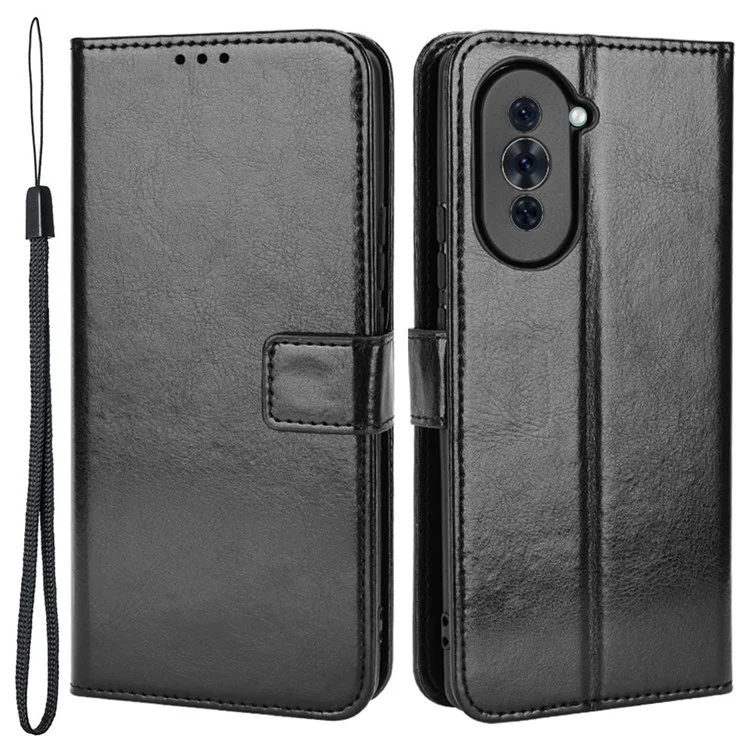 For Huawei nova 10 Pro 4G Cell Phone Wallet Case Crazy Horse Texture PU Leather Stand Cover Protective Shell - Gold-Cellmalls