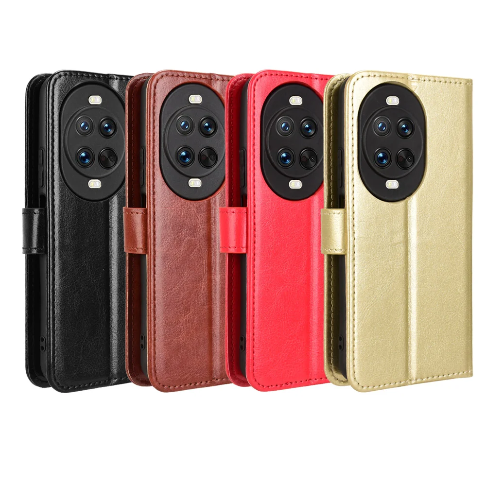 For Huawei nova 14 Ultra 5G PU Leather Case with Strap Crazy Horse Texture Phone Wallet Cover - Black-Cellmalls