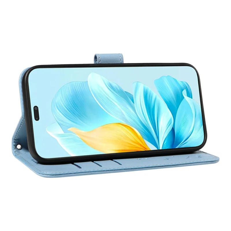 For Honor 200 Lite Leather Case Wallet Phone Cover Dandelion Imprint - Sky Blue-Cellmalls