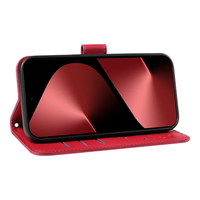 For Huawei Pura 80 Pro+ / Huawei Pura 80 Pro Leather Wallet Case with Strap Dandelion Imprint Phone Stand Cover - Red-Cellmalls