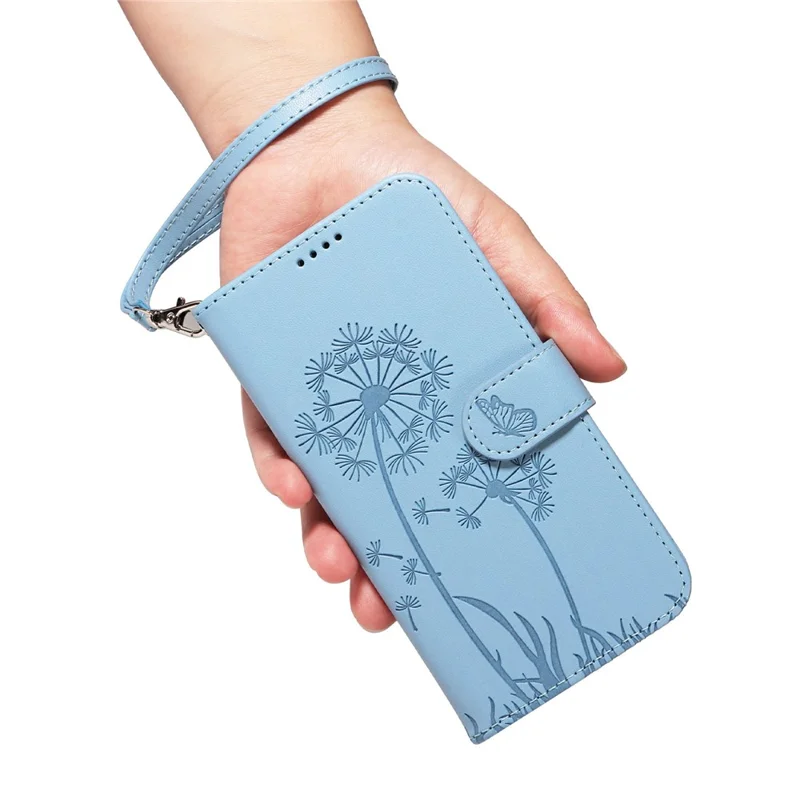 For Honor 200 Lite Leather Case Wallet Phone Cover Dandelion Imprint - Sky Blue-Cellmalls