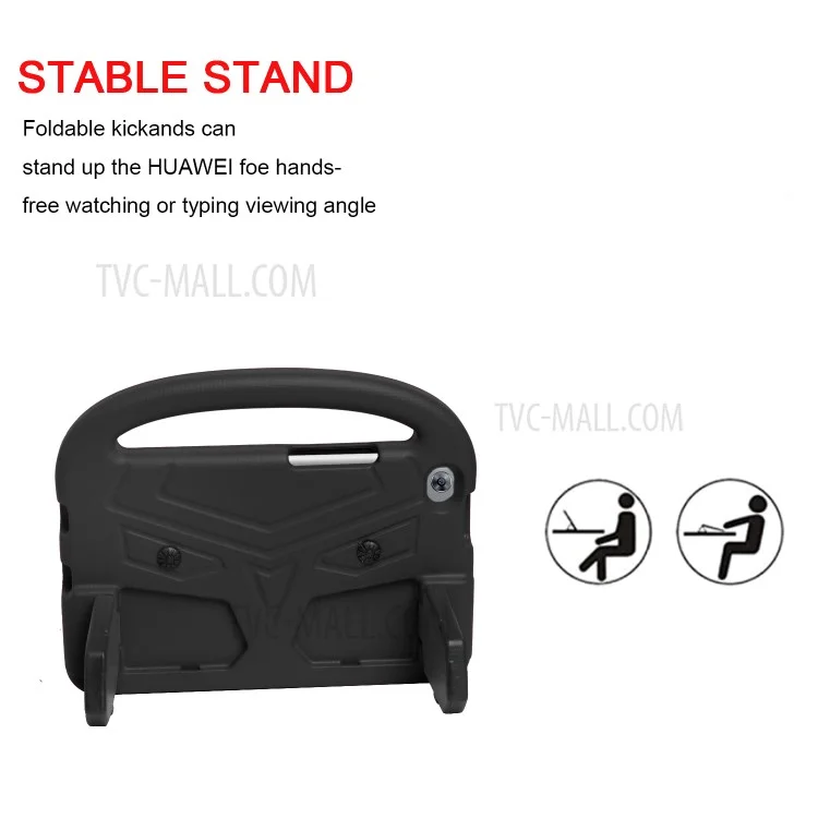 Sparrow Style Shockproof EVA Case with Kickstand for Huawei MediaPad M3 Lite 8/M5 Lite 8 - Black-Cellmalls