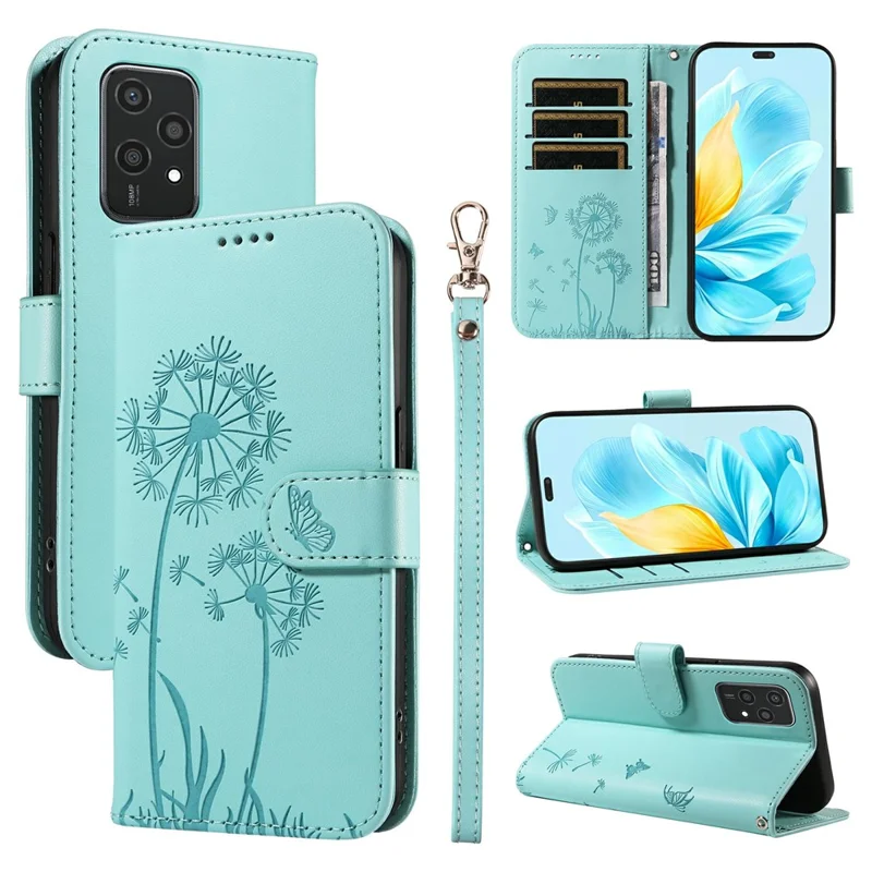 For Honor 200 Lite Leather Case Wallet Phone Cover Dandelion Imprint - Sky Blue-Cellmalls