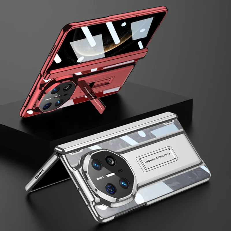 GKK For Huawei Mate X6 Case Magnetic Hinge PC + Tempered Glass Phone Cover with Kickstand - Black-Cellmalls