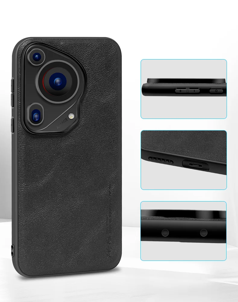 X-LEVEL Bojue-3 Series For Huawei Pura 70 Ultra Case PU Leather+TPU+PC Phone Cover - Black-Cellmalls