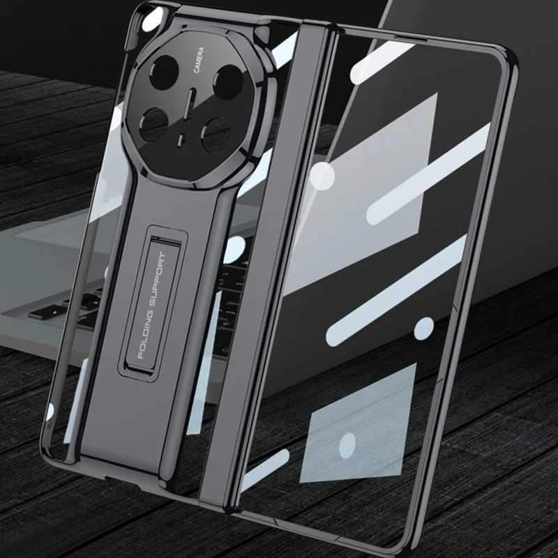 GKK For Huawei Mate X6 Case Magnetic Hinge PC + Tempered Glass Phone Cover with Kickstand - Black-Cellmalls