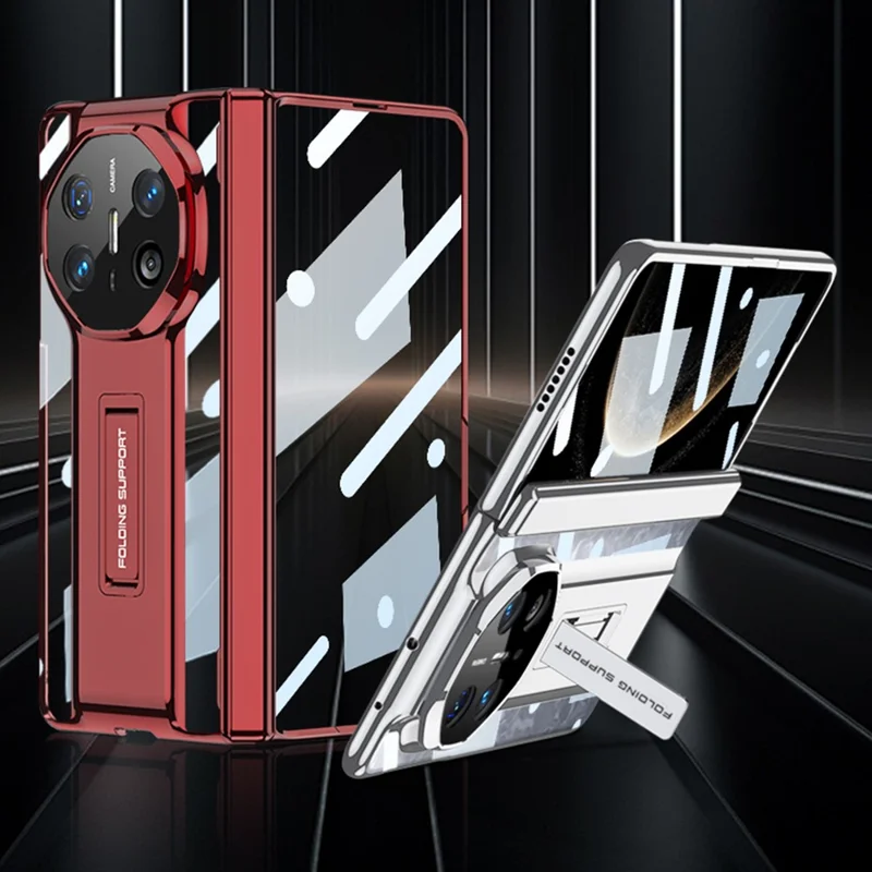 GKK For Huawei Mate X6 Case Magnetic Hinge PC + Tempered Glass Phone Cover with Kickstand - Black-Cellmalls