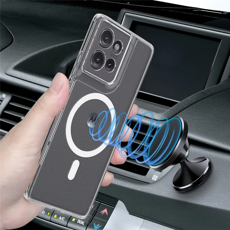 For Motorola Edge 50 5G Clear Case TPU+Acrylic Magnetic Phone Cover Compatible with MagSafe-Cellmalls