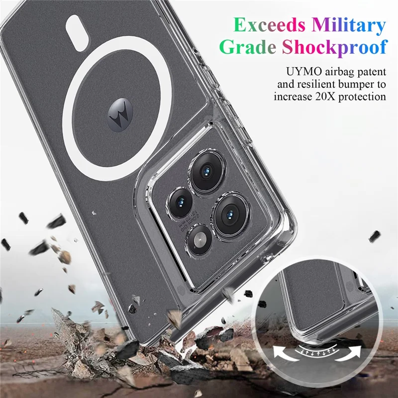 For Motorola Edge 50 5G Clear Case TPU+Acrylic Magnetic Phone Cover Compatible with MagSafe-Cellmalls
