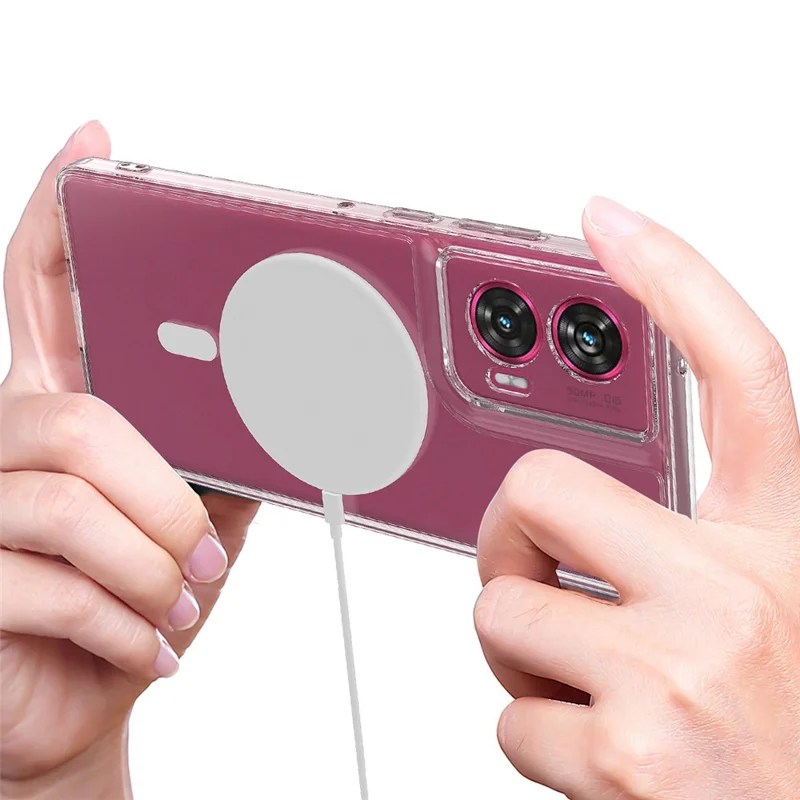 For Motorola Edge 50 Fusion 5G Case TPU+Acrylic Magnetic Phone Cover Compatible with MagSafe-Cellmalls