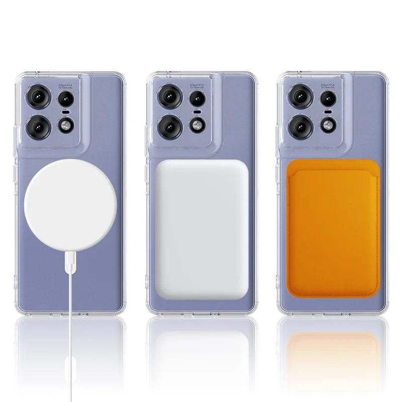 For Motorola Edge 50 Pro 5G Clear Case TPU+Acrylic Magnetic Phone Cover Compatible with MagSafe-Cellmalls