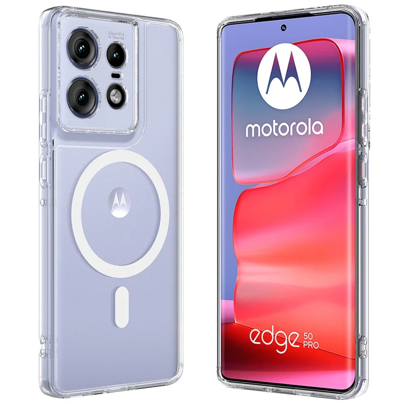 For Motorola Edge 50 Pro 5G Clear Case TPU+Acrylic Magnetic Phone Cover Compatible with MagSafe-Cellmalls