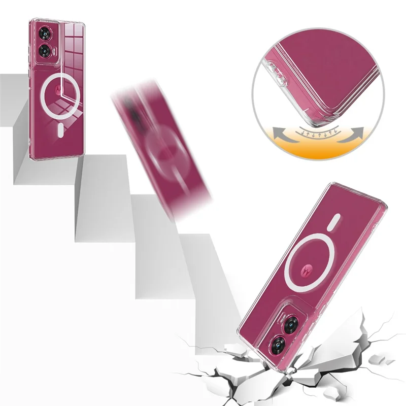 For Motorola Edge 50 Fusion 5G Case TPU+Acrylic Magnetic Phone Cover Compatible with MagSafe-Cellmalls