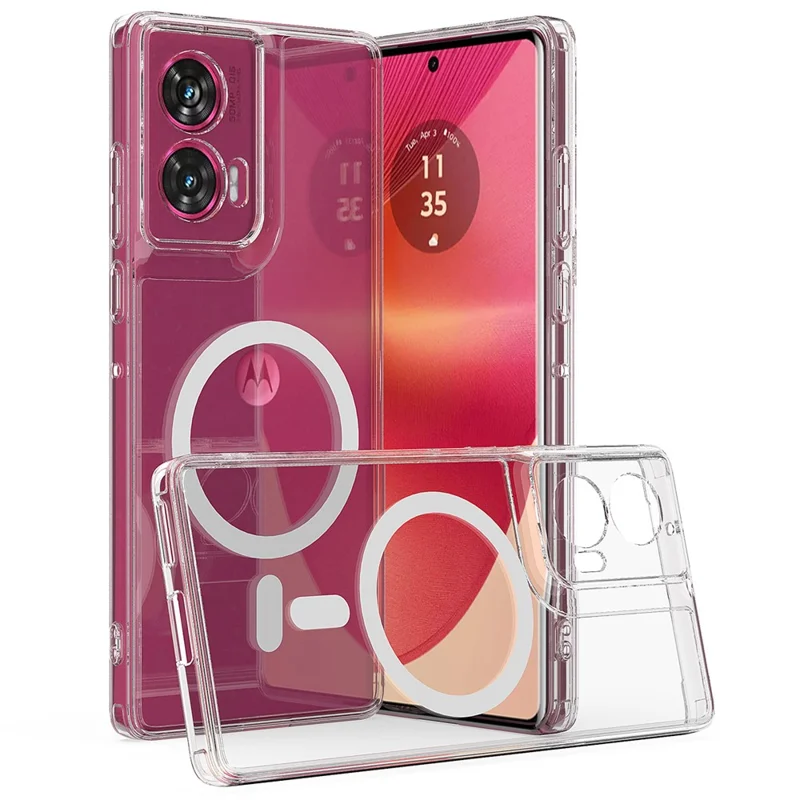 For Motorola Edge 50 Fusion 5G Case TPU+Acrylic Magnetic Phone Cover Compatible with MagSafe-Cellmalls