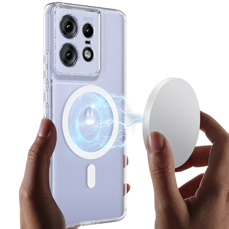 For Motorola Edge 50 Pro 5G Clear Case TPU+Acrylic Magnetic Phone Cover Compatible with MagSafe-Cellmalls