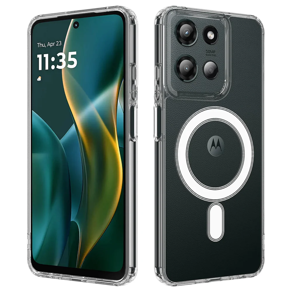 For Motorola Moto G Stylus 5G (2025) Clear Phone Case Compatible with MagSafe TPU+Acrylic Back Cover - Clear-Cellmalls