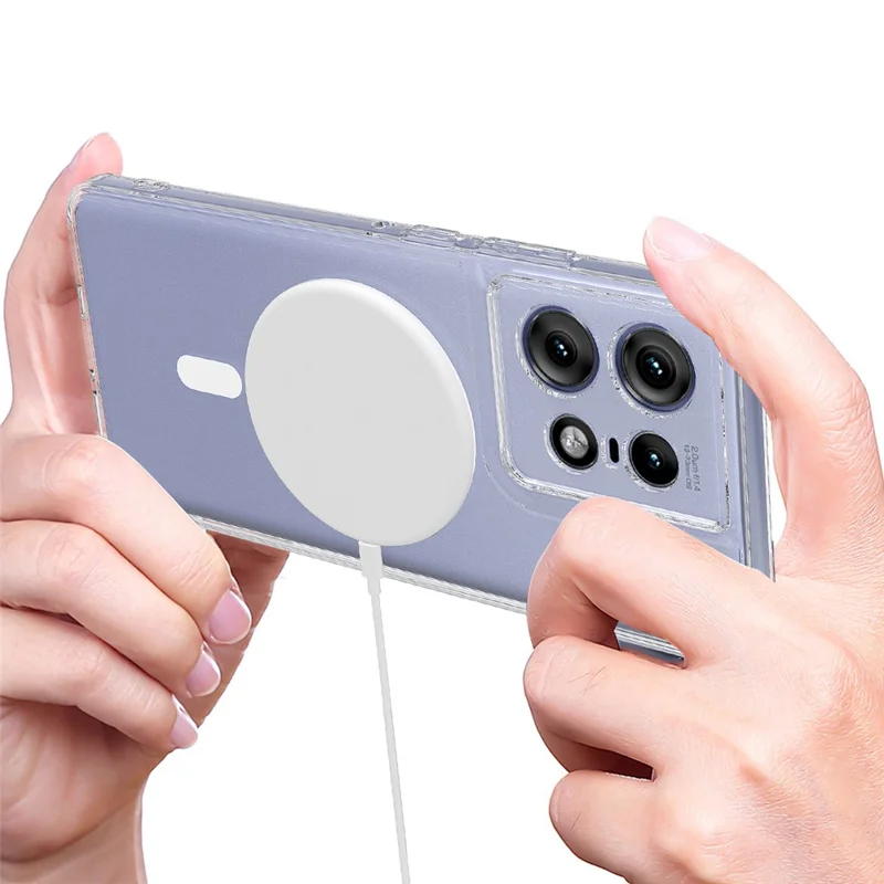 For Motorola Edge 50 Pro 5G Clear Case TPU+Acrylic Magnetic Phone Cover Compatible with MagSafe-Cellmalls