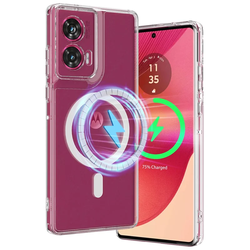 For Motorola Edge 50 Fusion 5G Case TPU+Acrylic Magnetic Phone Cover Compatible with MagSafe-Cellmalls