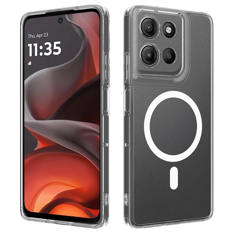 For Motorola Moto G15 Power 4G / Motorola Moto G15 4G Clear Phone Case Compatible with MagSafe TPU+Acrylic Back Cover - Clear-Cellmalls