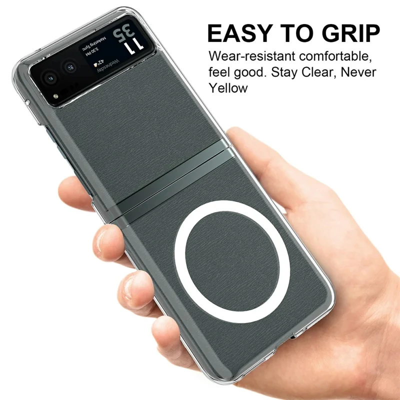 For Motorola Moto Razr 2023 Case TPU + Acrylic Magnetic Phone Cover Compatible with MagSafe-Cellmalls