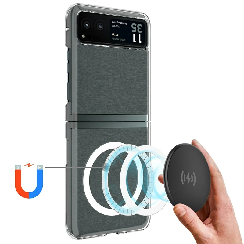 For Motorola Moto Razr 2023 Case TPU + Acrylic Magnetic Phone Cover Compatible with MagSafe-Cellmalls