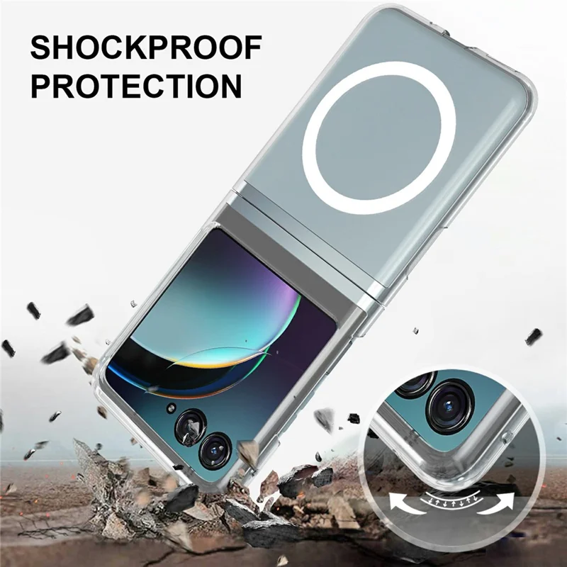 For Motorola Razr 2025 Case TPU + Acrylic Magnetic Phone Cover Compatible with MagSafe-Cellmalls