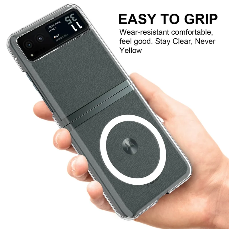 For Motorola Razr 40 5G Transparent Phone Case Acrylic Magnetic Phone Cover-Cellmalls